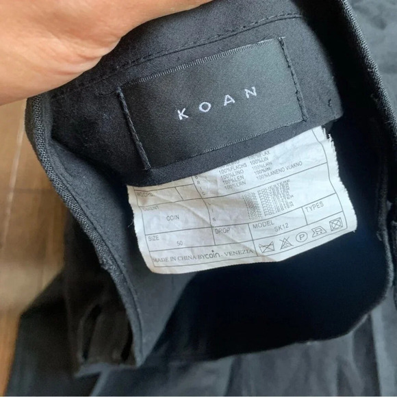 Koan Black 100% Linen High Rise Work Pants Size 50 or 31" waist - Picture 4 of 11